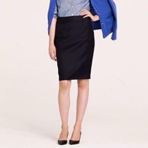 J.Crew Pencil Skirt Size 10 Double Serge Cotton Black